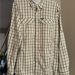 Columbia Silver Ridge Green Plaid Men's Fishing Shirt